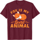 Foxes Cute Kids Boys Girls Fox Is My Spirit Animal T-Shirt - T-Shirt | Maroon