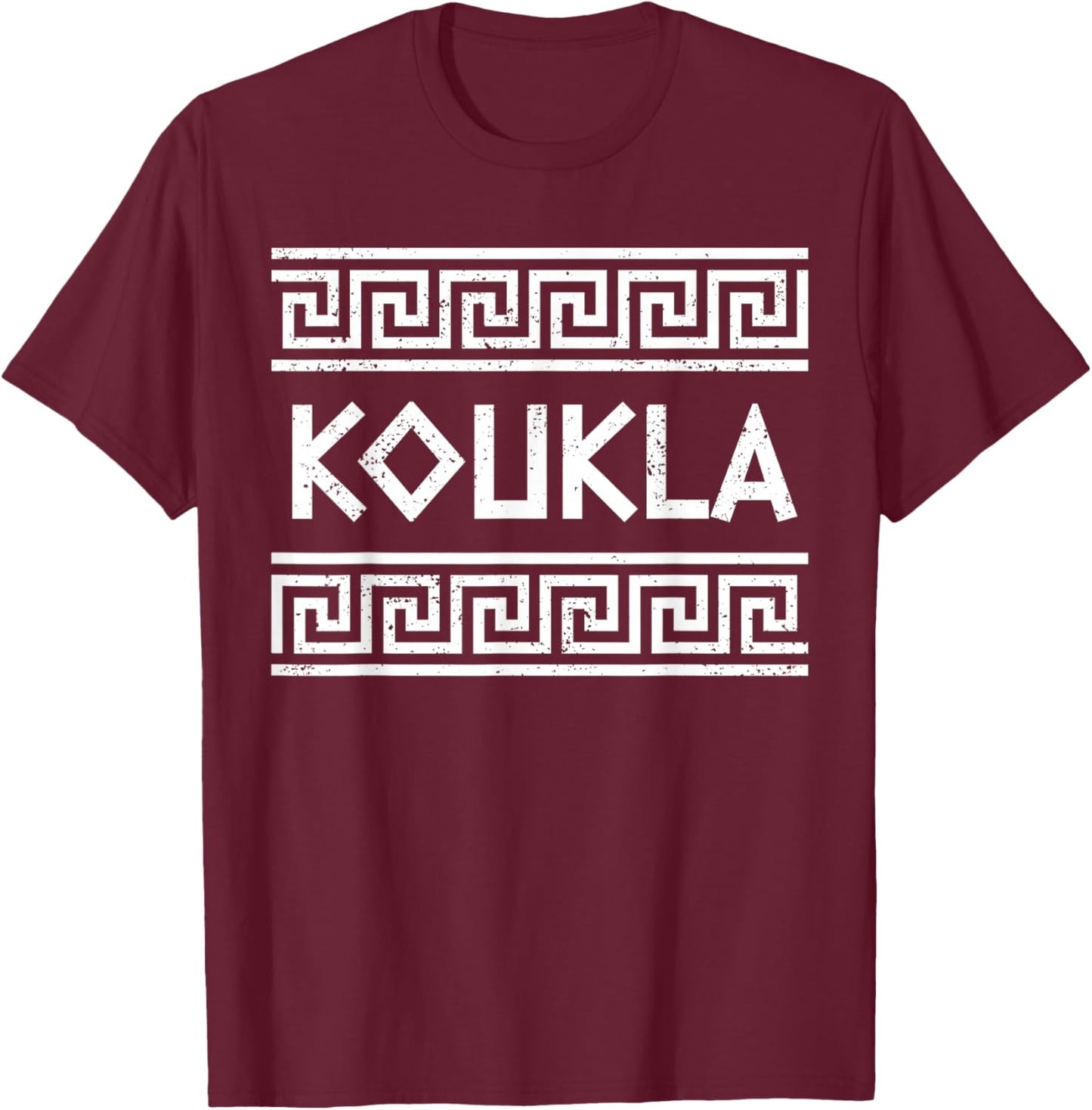 Koukla Ancient Greek Pride Greek Flag Opa Greek Party Greece T-Shirt - T-Shirt | Maroon