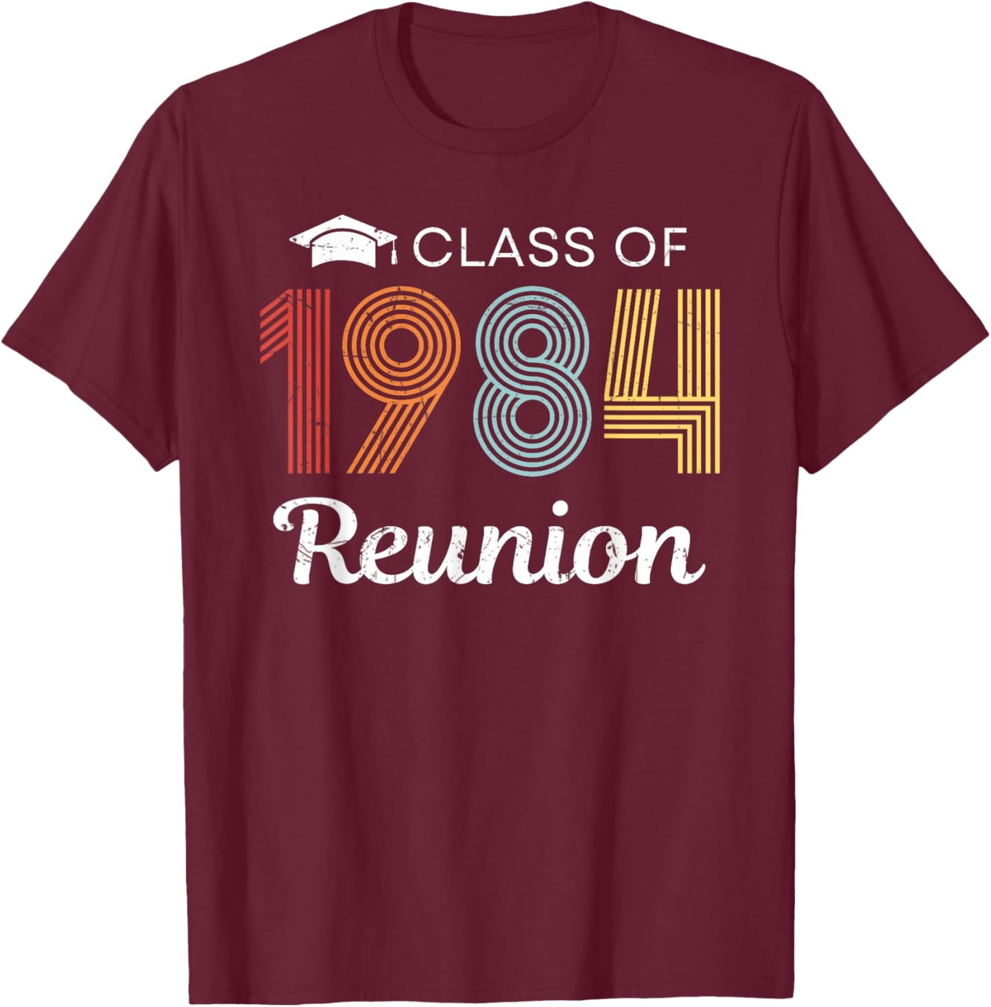 Class of 1984 40th Reunion High School Graduation 40 Years T-Shirt - T-Shirt | Maroon