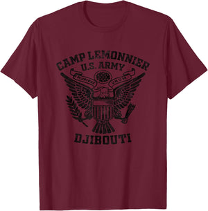 Camp Lemonnier Djibouti Military Base Veteran Vintage Gifts T-Shirt - T-Shirt | Maroon