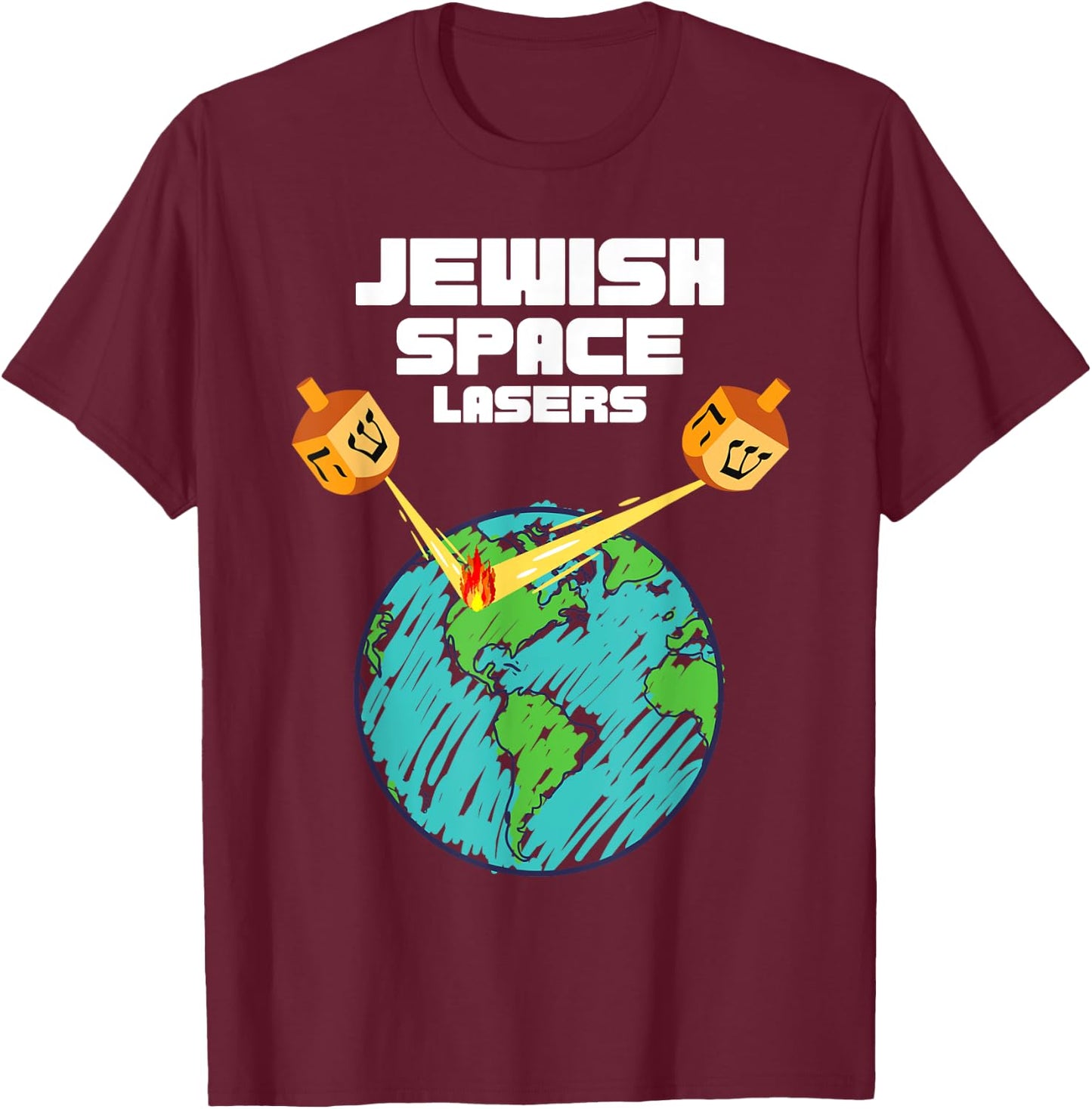 Jewish Space Laser Funny Politics Parody Fantasy Lasers T-Shirt - T-Shirt | Maroon