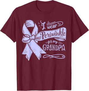 I Wear Periwinkle For My Grandpa Esophageal Cancer Awareness T-Shirt - T-Shirt | Maroon