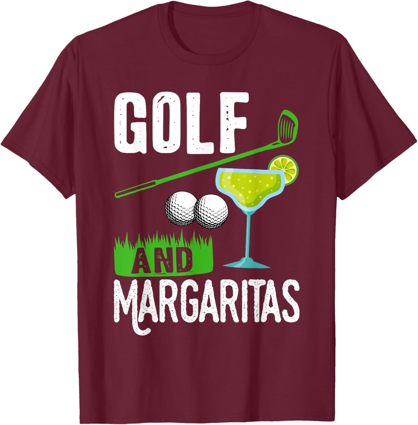 Golf and margaritas lovers golf party funny saying golfer T-Shirt - T-Shirt | Maroon