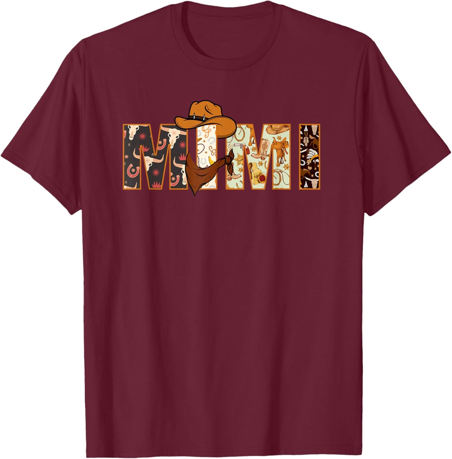 Mimi Western Rodeo Family Matching Birthday T-Shirt - T-Shirt | Maroon