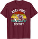 Reel Cool Dentist Fisherman Fishing Vintage Retro T-Shirt - T-Shirt | Maroon