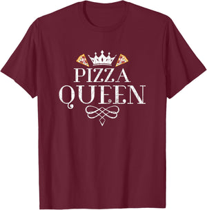 Pizza Queen Funny Eater Graphic T-Shirt - T-Shirt | Maroon