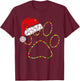 Santa Claus Dog Paw Xmas Decorations Merry Christmas Pajama T-Shirt - T-Shirt | Maroon
