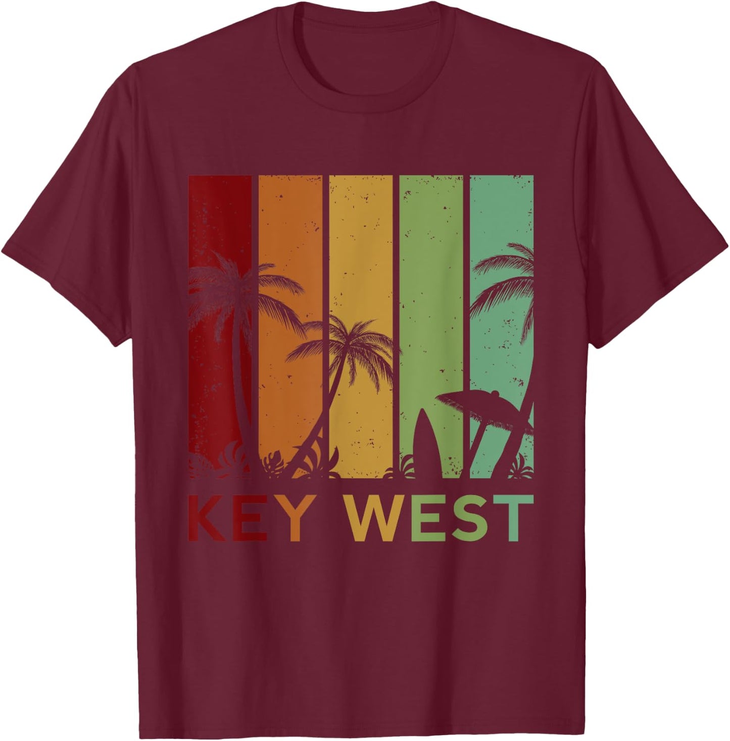 Retro Key West Florida Keys Tropical Vintage T-Shirt - T-Shirt | Maroon