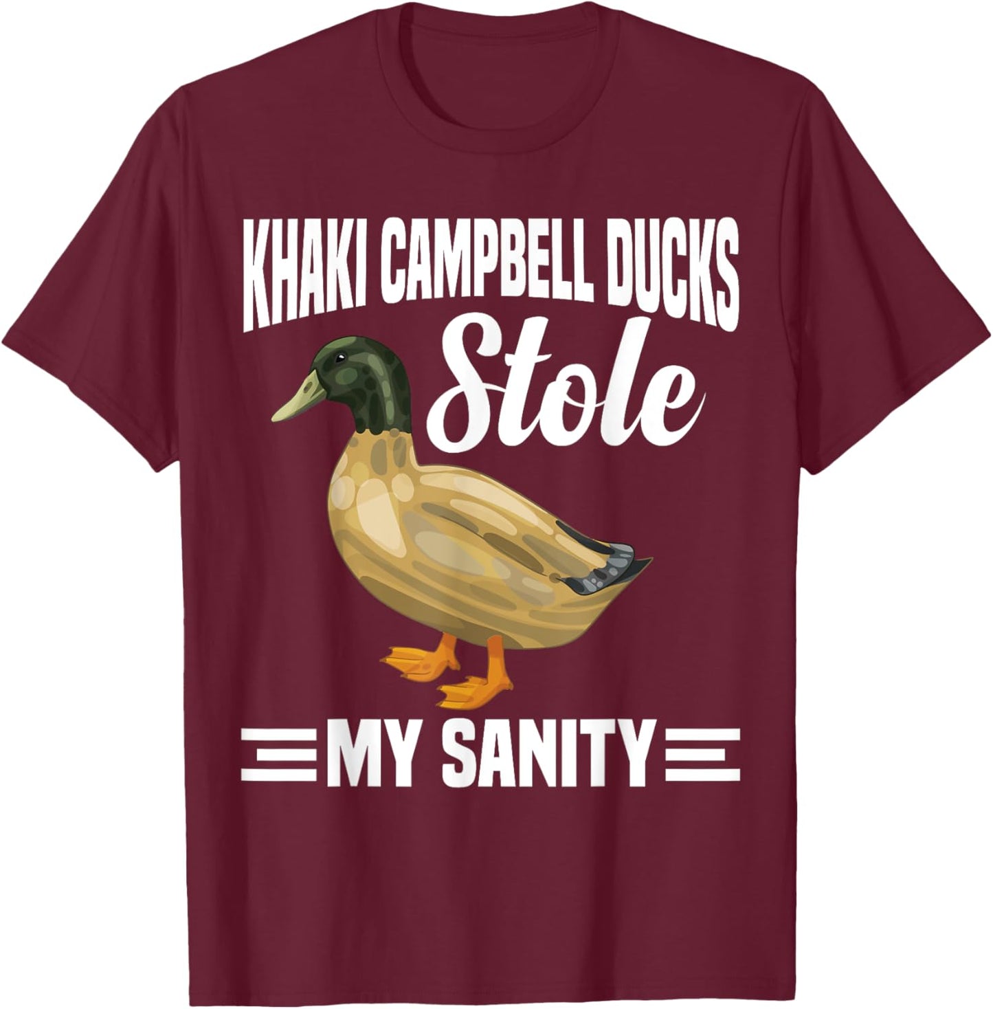Khaki Duck Lover Campbell Duck Necklace Toys Khaki Ducks T-Shirt - T-Shirt | Maroon