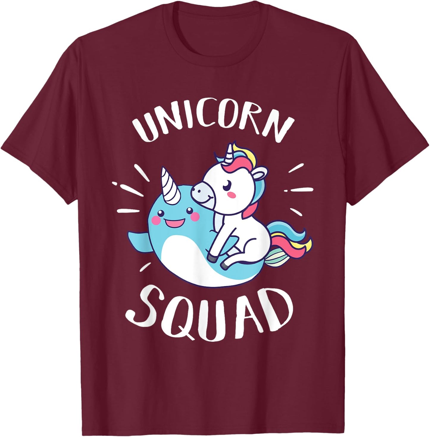 Unicorn Squad - Funny Narwhal & Unicorn Novelty Gift T-Shirt - T-Shirt | Maroon