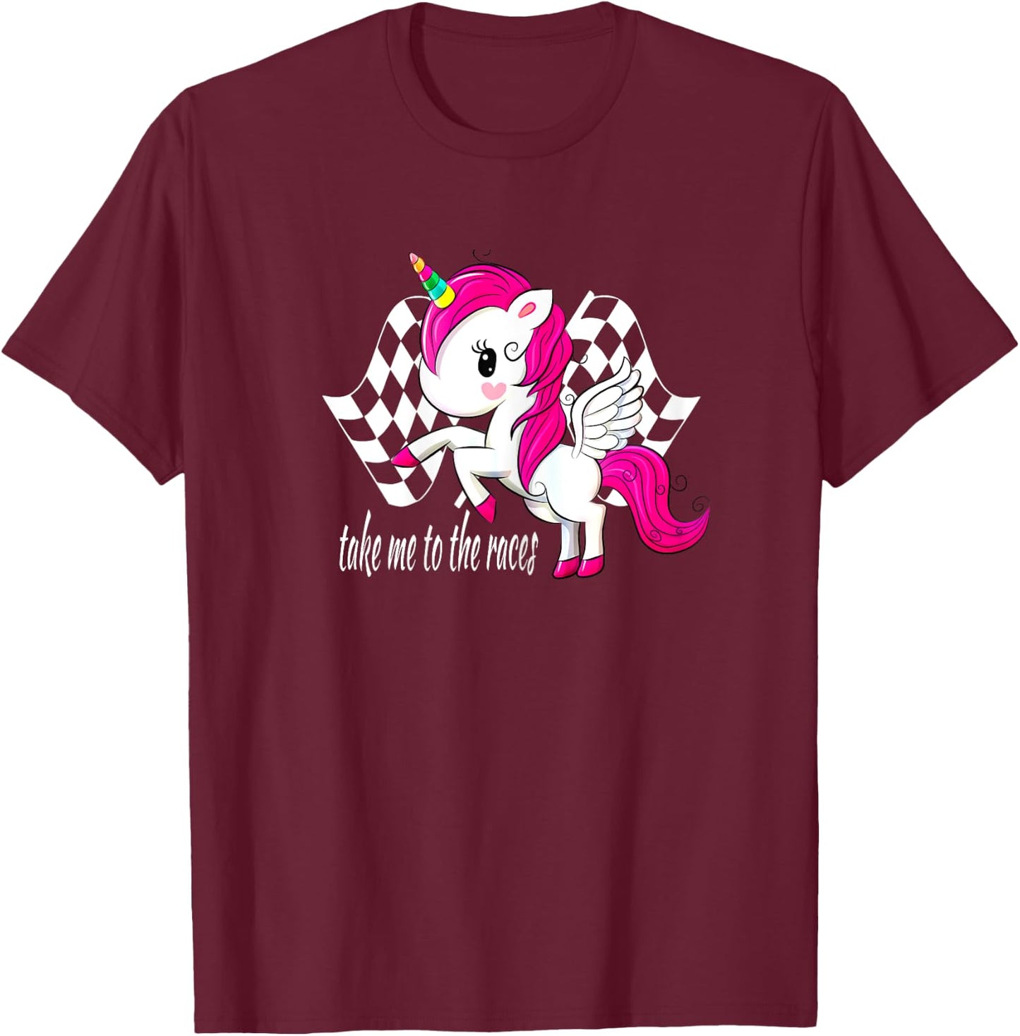 Dirt Track Racing Shirt Take Me To The Races Checkered Flag T-Shirt - T-Shirt | Maroon