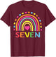 7 Years Old Rainbow 7th Birthday Gift Girls Boys Kids T-Shirt - T-Shirt | Maroon