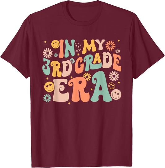 In My Third Grade Era Retro 3rd Grade Back to School T-Shirt - T-Shirt | Maroon