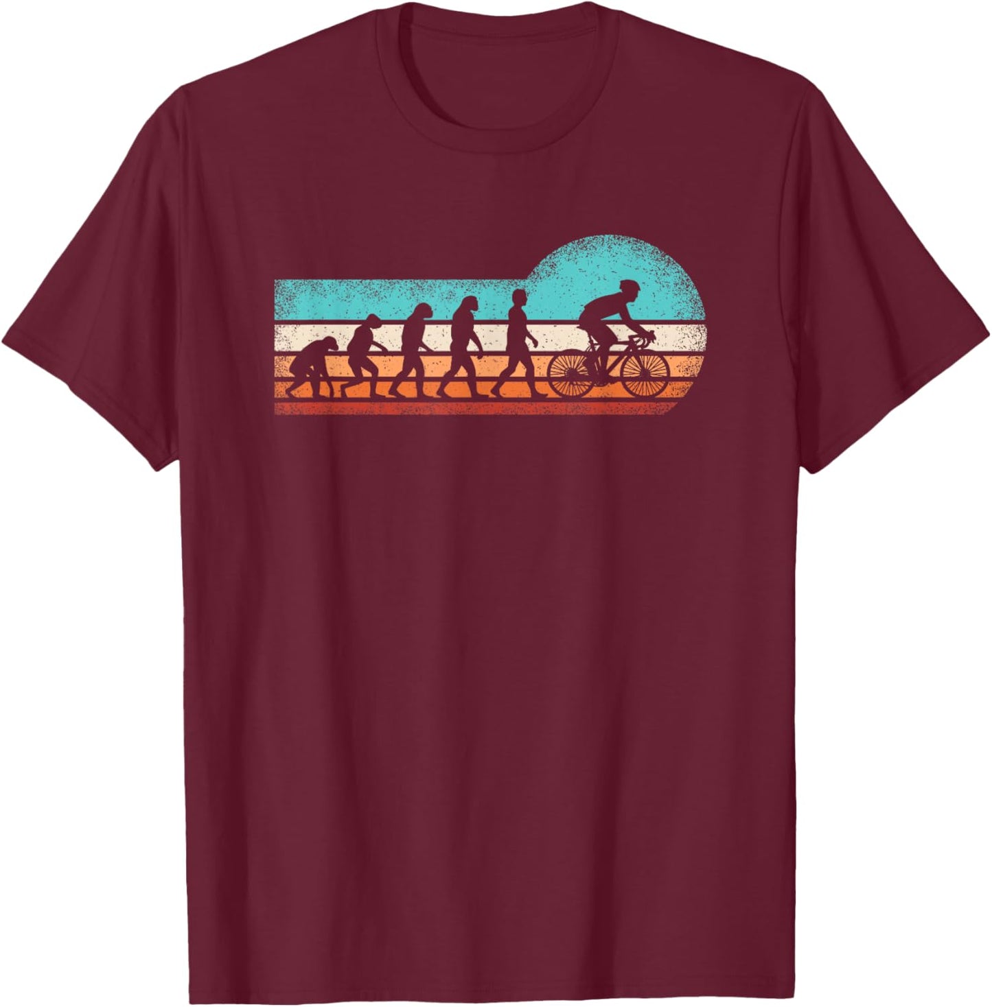 Cyclist Evolution Mountain Bike Cycling Cyclist Men Boys T-Shirt - T-Shirt | Maroon