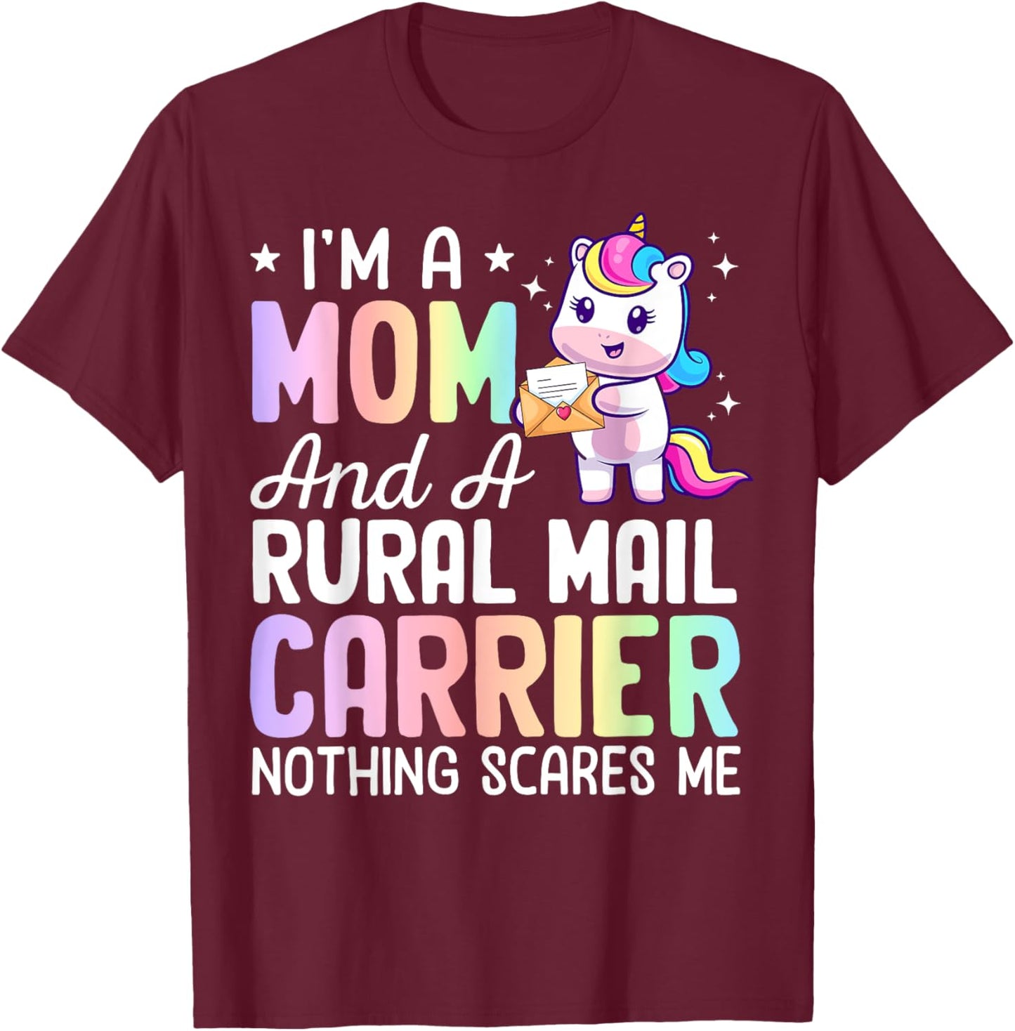 Mom And A Rural Mail Carrier Rural Carrier Postal Service T-Shirt - T-Shirt | Maroon