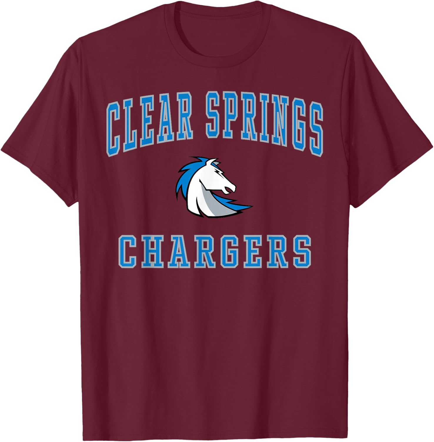 Clear Springs High School Chargers C1 T-Shirt - T-Shirt | Maroon