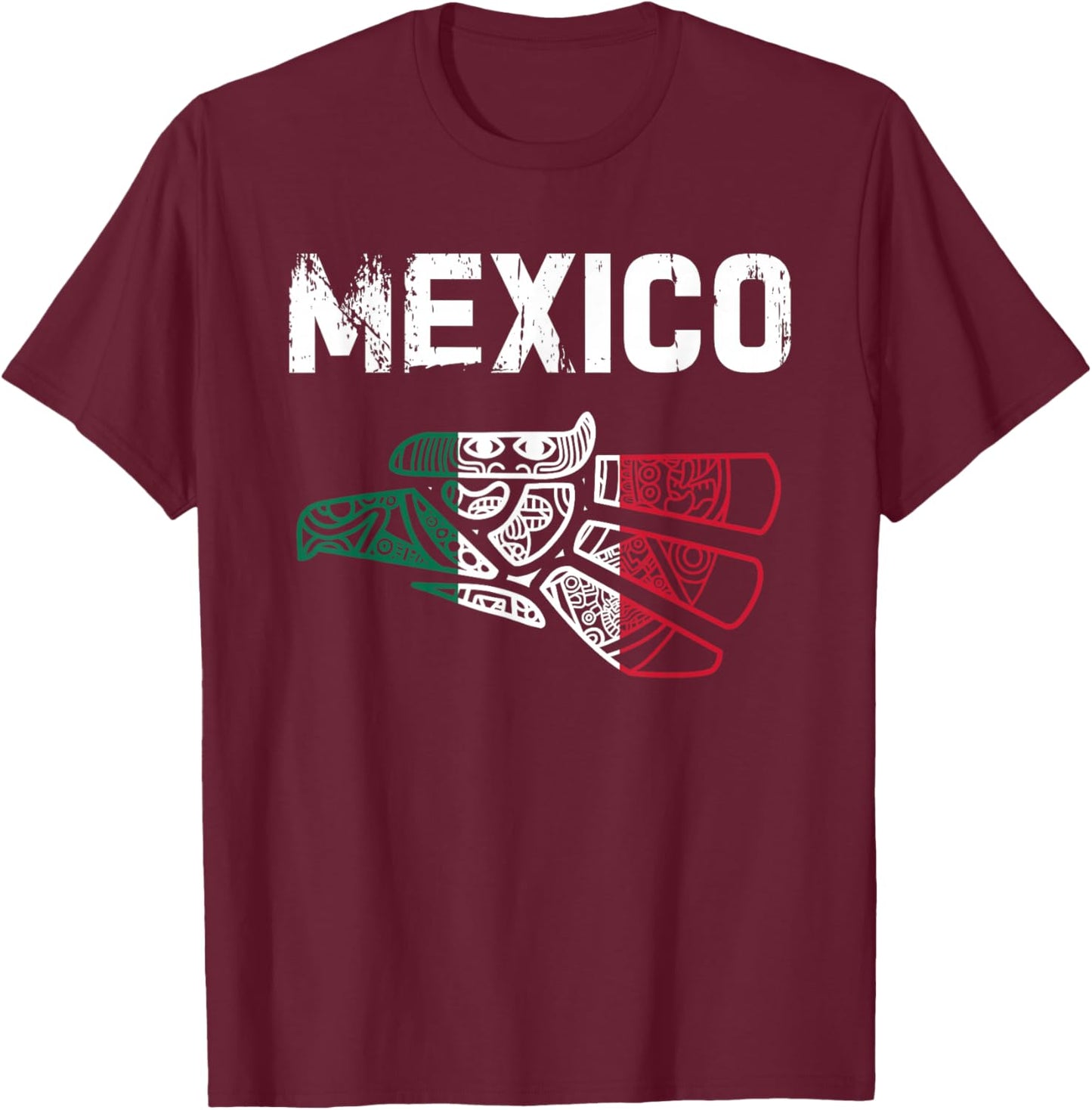 Mexico Vintage Mexican Flag Pride Hecho en Mexico Jersey T-Shirt - T-Shirt | Maroon