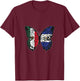 Mexico and Salvador Mix Butterfly Half Mexican Salvadorian T-Shirt - T-Shirt | Maroon