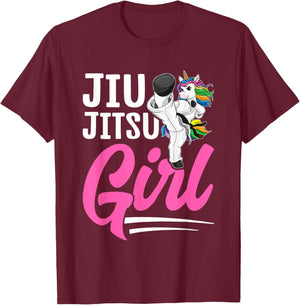 Jiu Jitsu Girl BJJ Girl Martial Arts T-Shirt - T-Shirt | Maroon