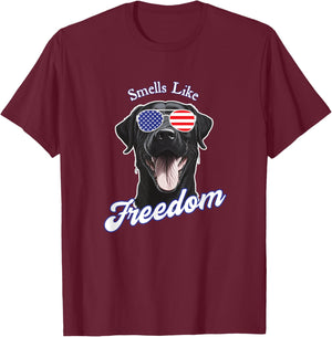 Black Lab American Flag Patriotic Vintage 4th of July Retro T-Shirt - T-Shirt | Maroon