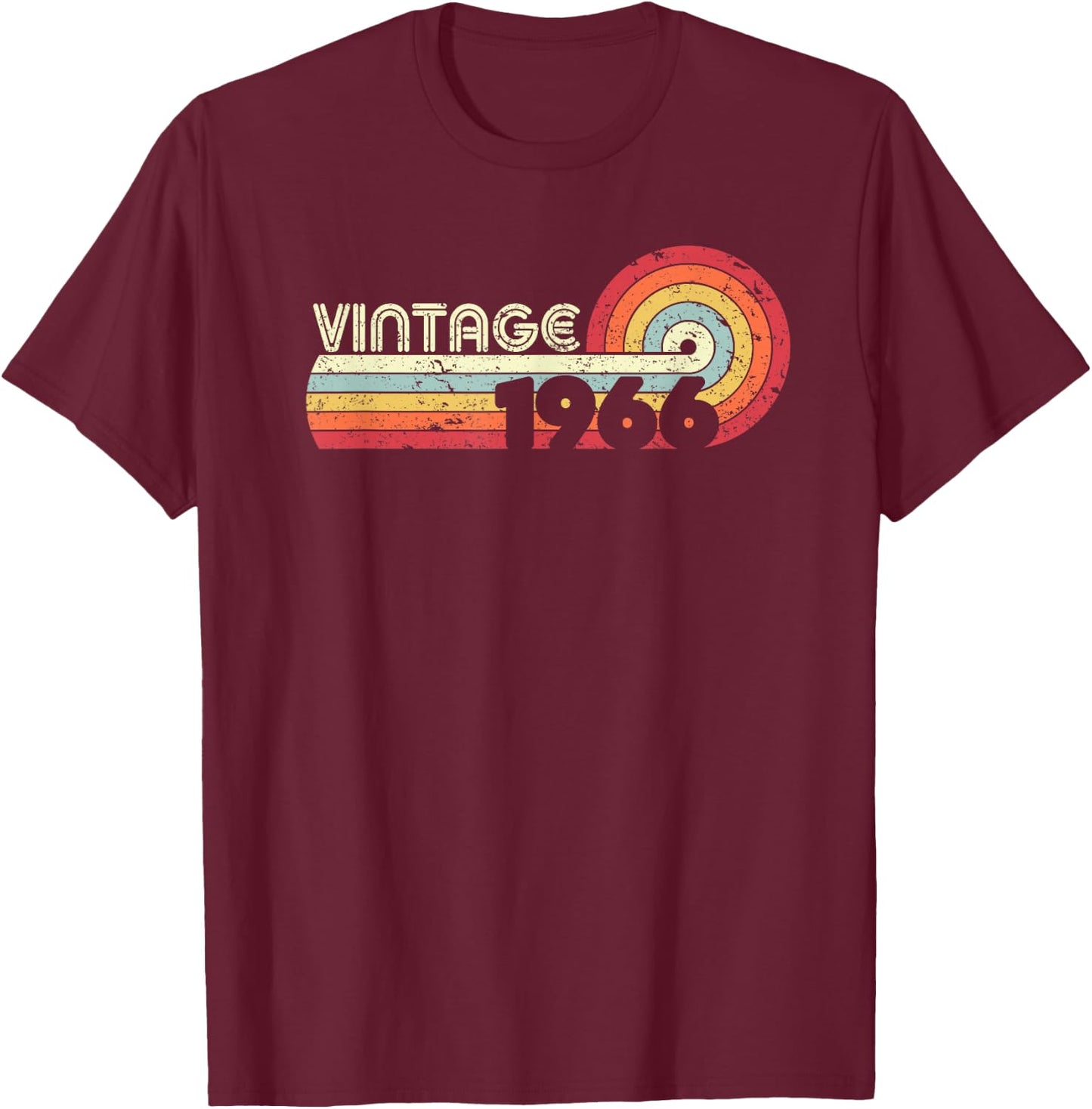 1966 Vintage Shirt, Birthday Gift . Retro Style T-Shirt - T-Shirt | Maroon