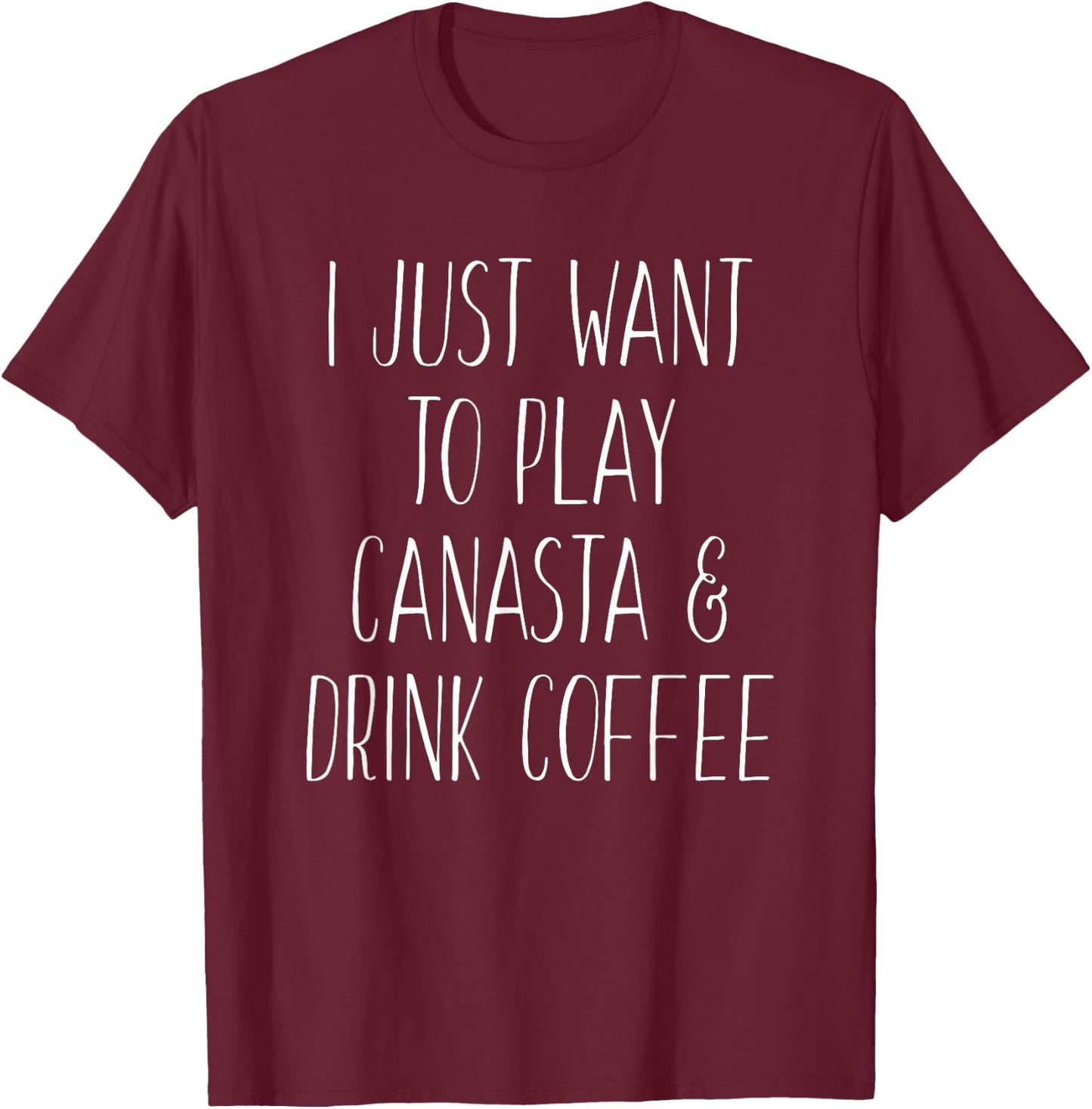 Coffee Lovers Canasta Card Game Player T-Shirt - T-Shirt | Maroon