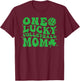 One Lucky Volleyball Mom Retro St Patrick's Day Groovy T-Shirt - T-Shirt | Maroon