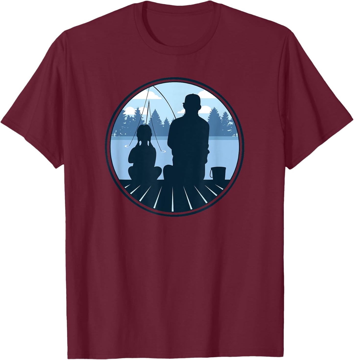 Father & Daughter Fishing T-Shirt - T-Shirt | Maroon