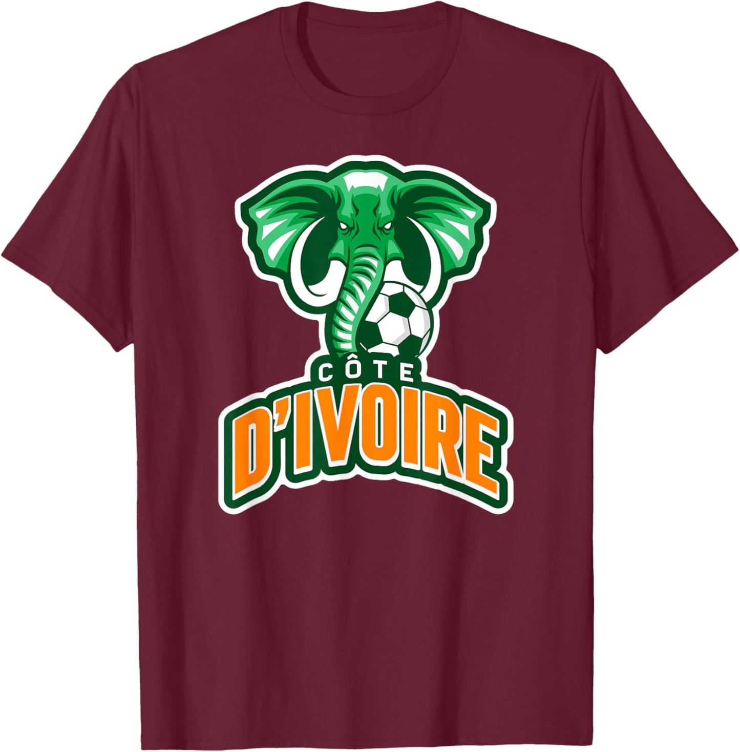 Côte d'Ivoire, Ivory Coast Elephant. , Women & Kids T-Shirt - T-Shirt | Maroon