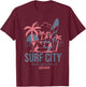Retro Surf City Huntington Beach California Women Kids T-Shirt - T-Shirt | Maroon
