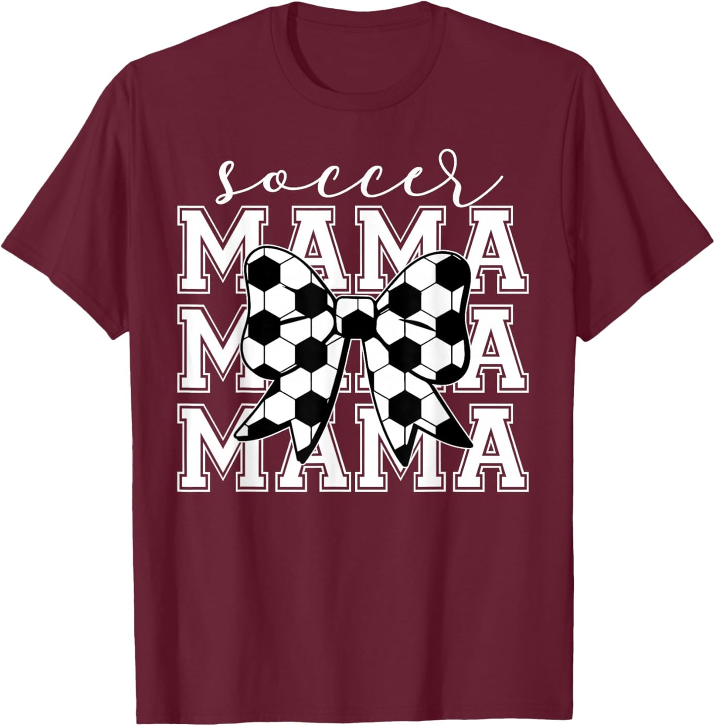 Soccer Mama Retro Groovy Soccer Softball Mom T-Shirt - T-Shirt | Maroon