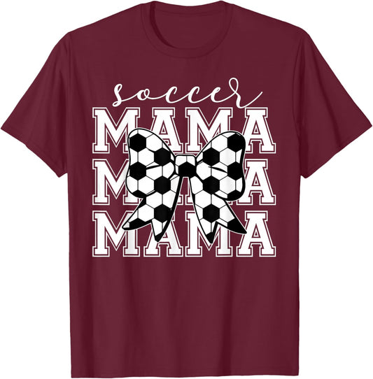 Soccer Mama Retro Groovy Soccer Softball Mom T-Shirt - T-Shirt | Maroon