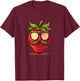 Strawberry with Sunglasses and Mustache for Fruits Fans T-Shirt - T-Shirt | Maroon