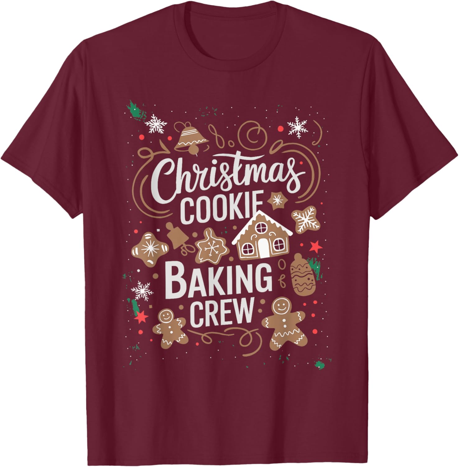 Christmas Cookie Baking Crew Family Christmas X-Mas T-Shirt - T-Shirt | Maroon