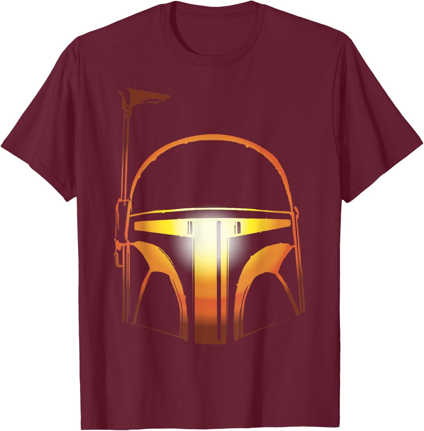 Star Wars Boba Fett Orange Halloween Helmet Glow T-Shirt - T-Shirt | Maroon