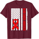 Blood Cancer US Flag Blood Cancer Awareness T-Shirt - T-Shirt | Maroon