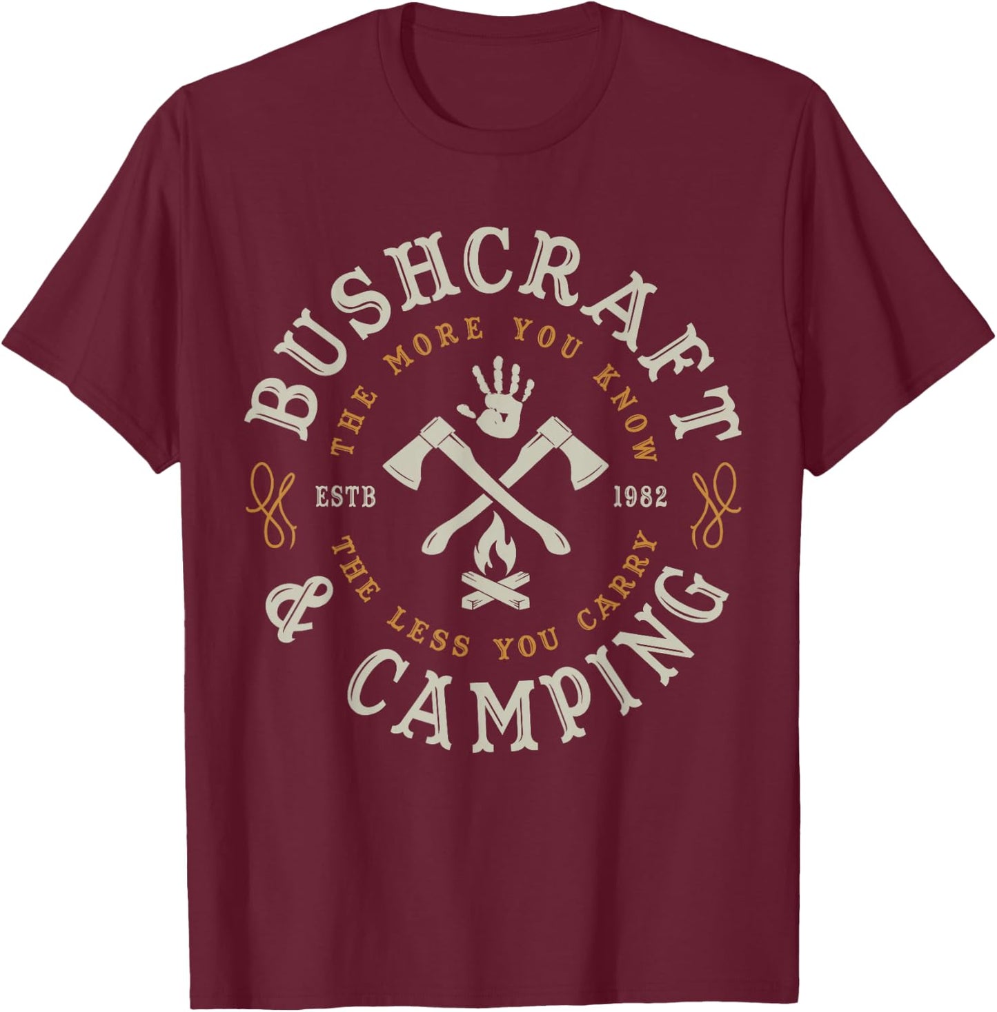 Camping BUSHCRAFT Survival Gifts & Shirts CO. T-Shirt - T-Shirt | Maroon