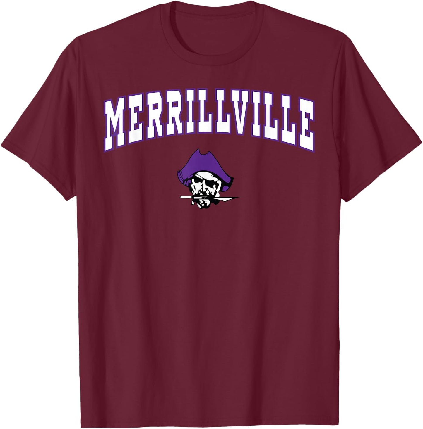 Merrillville High School Pirates C2 T-Shirt - T-Shirt | Maroon