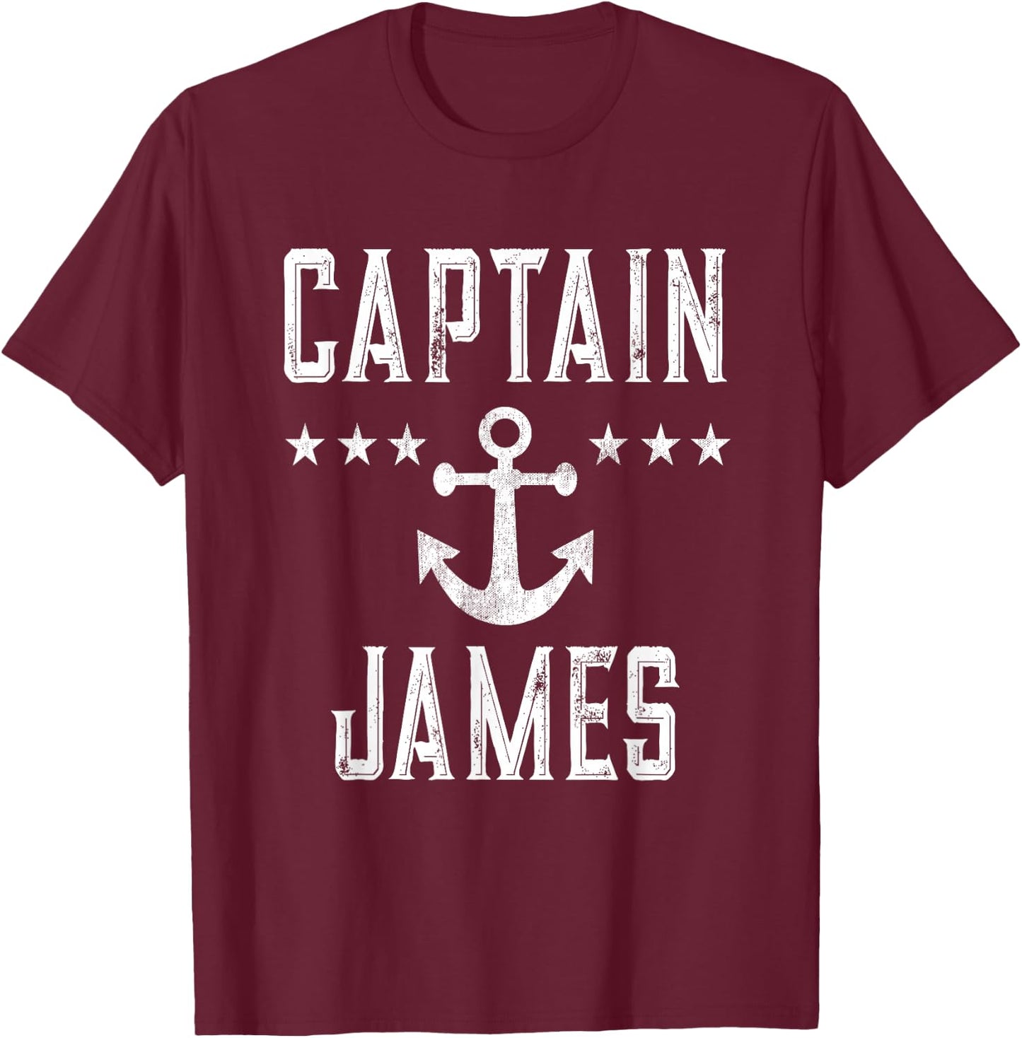Vintage Captain James Family Cruise Lake Boat T-Shirt - T-Shirt | Maroon