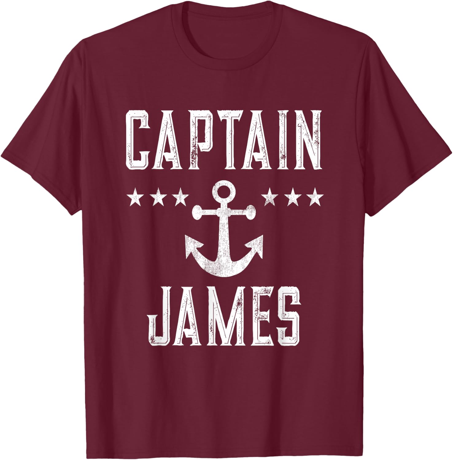 Vintage Captain James Family Cruise Lake Boat T-Shirt - T-Shirt | Maroon