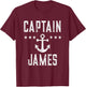 Vintage Captain James Family Cruise Lake Boat T-Shirt - T-Shirt | Maroon