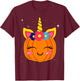 Girls Funny Halloween Costume Cute Unicorn Pumpkin Kids T-Shirt - T-Shirt | Maroon
