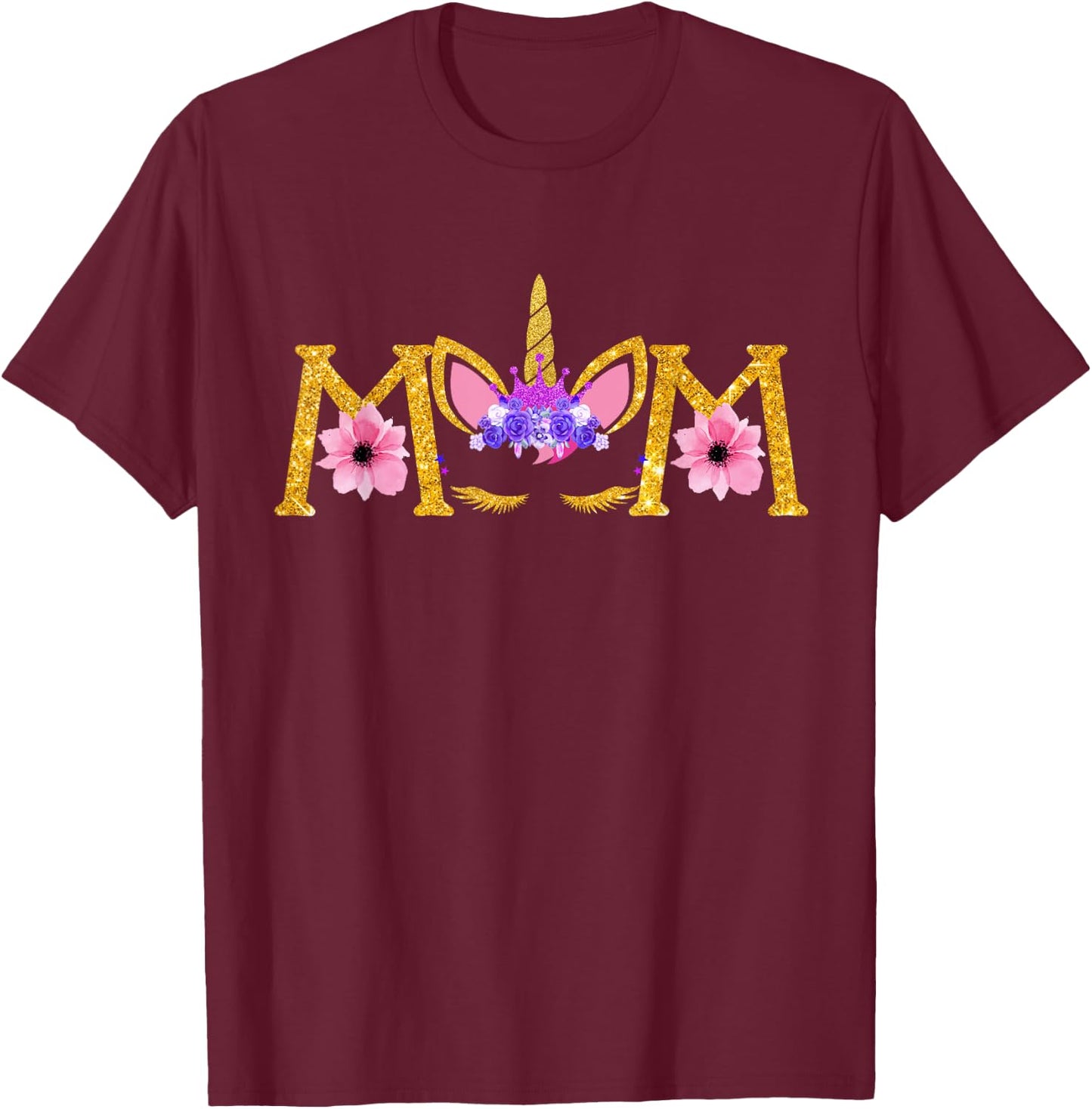 Unicorn Mom Mamacorn Shirt Mommy of the Unicorn Girl T-Shirt - T-Shirt | Maroon