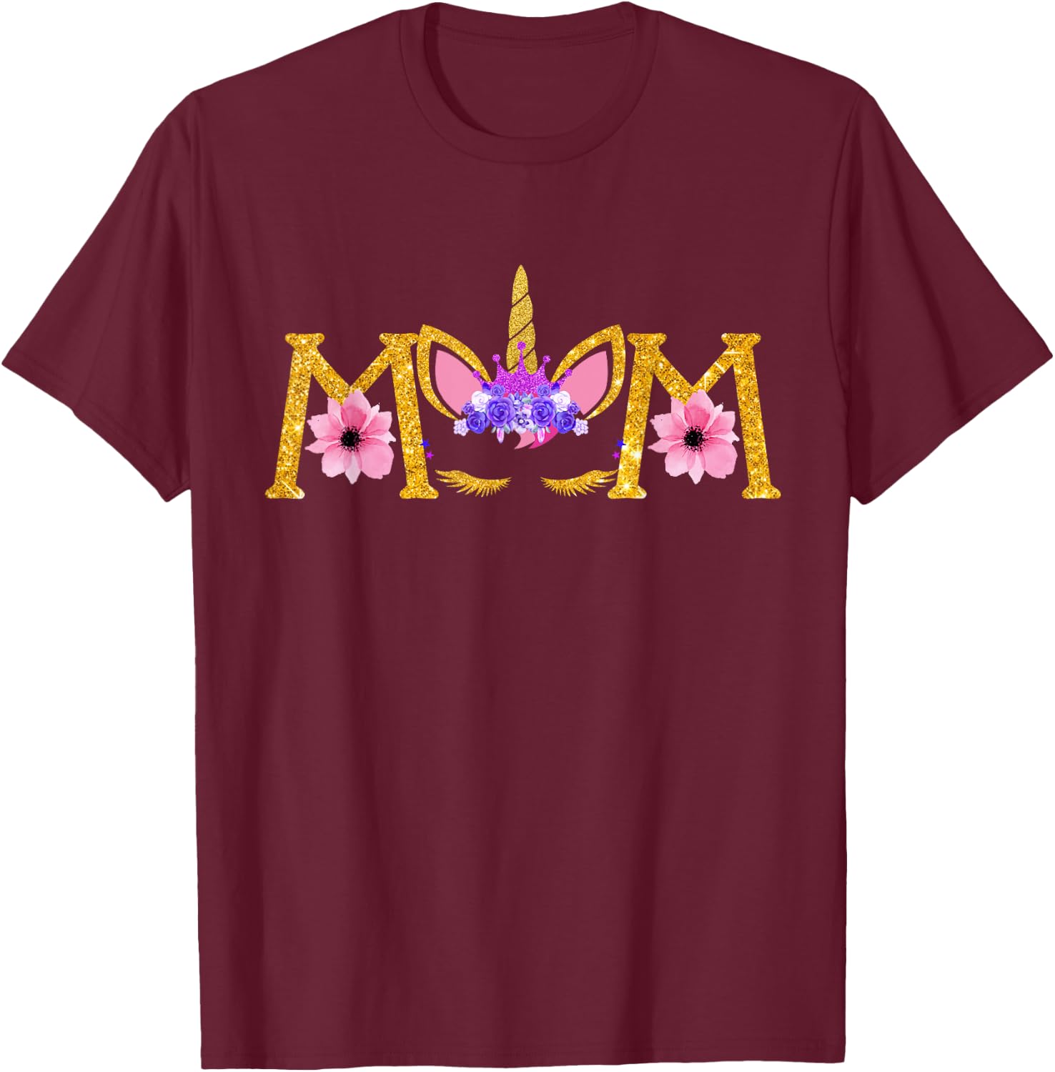 Unicorn Mom Mamacorn Shirt Mommy of the Unicorn Girl T-Shirt - T-Shirt | Maroon