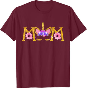Unicorn Mom Mamacorn Shirt Mommy of the Unicorn Girl T-Shirt - T-Shirt | Maroon
