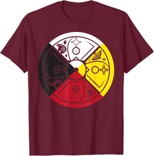 Medicine Wheel T-Shirt - T-Shirt | Maroon