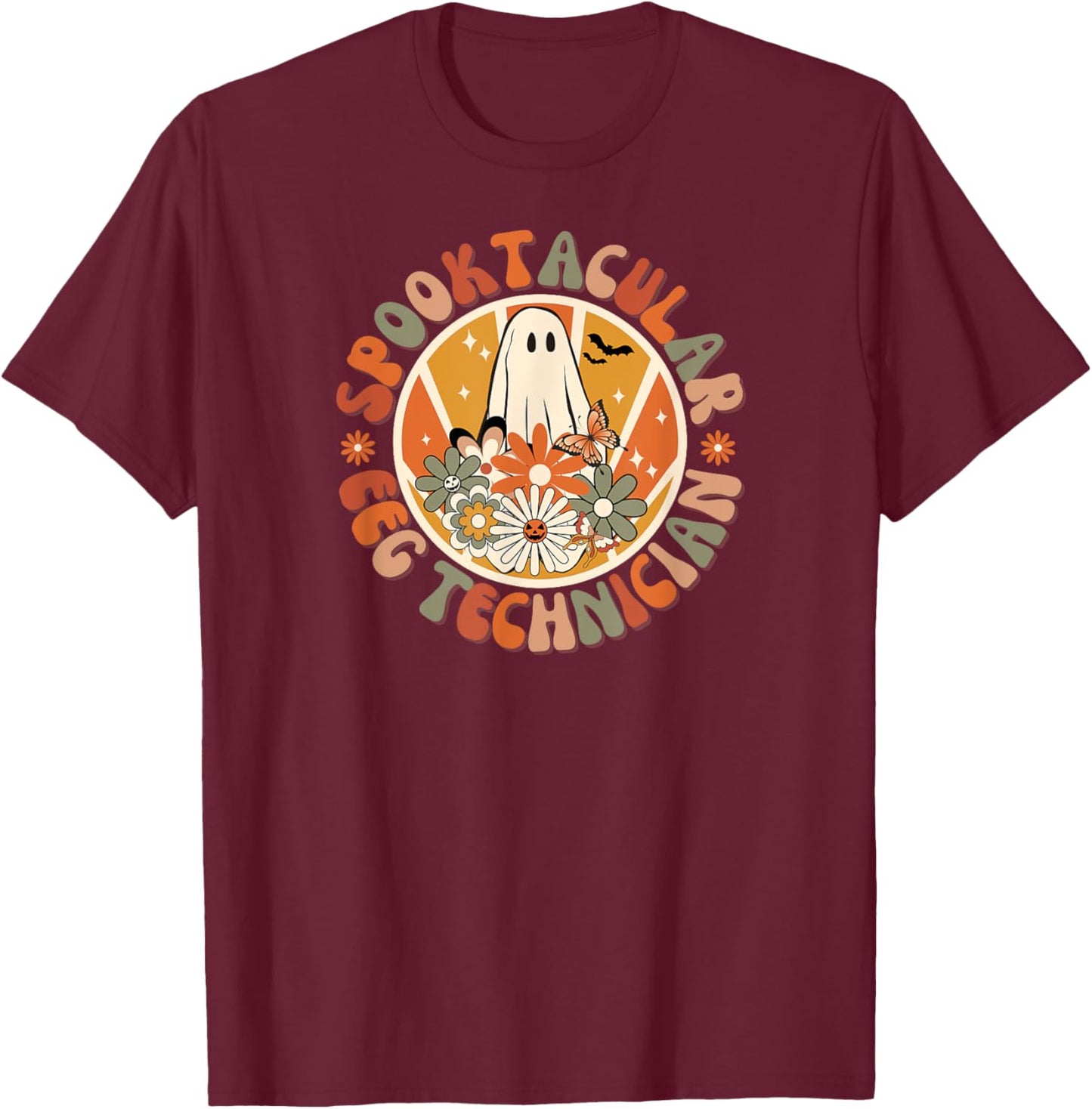 Spooktacular EEG Technician, EEG Tech, Halloween, Fall T-Shirt - T-Shirt | Maroon