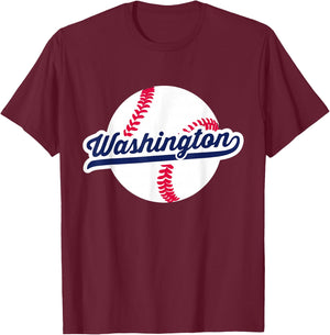 Washington DC Baseball Vintage Pride Love City T-Shirt - T-Shirt | Maroon