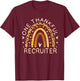 Rainbow Leopard One Thankful Recruiter Thanksgiving T-Shirt - T-Shirt | Maroon