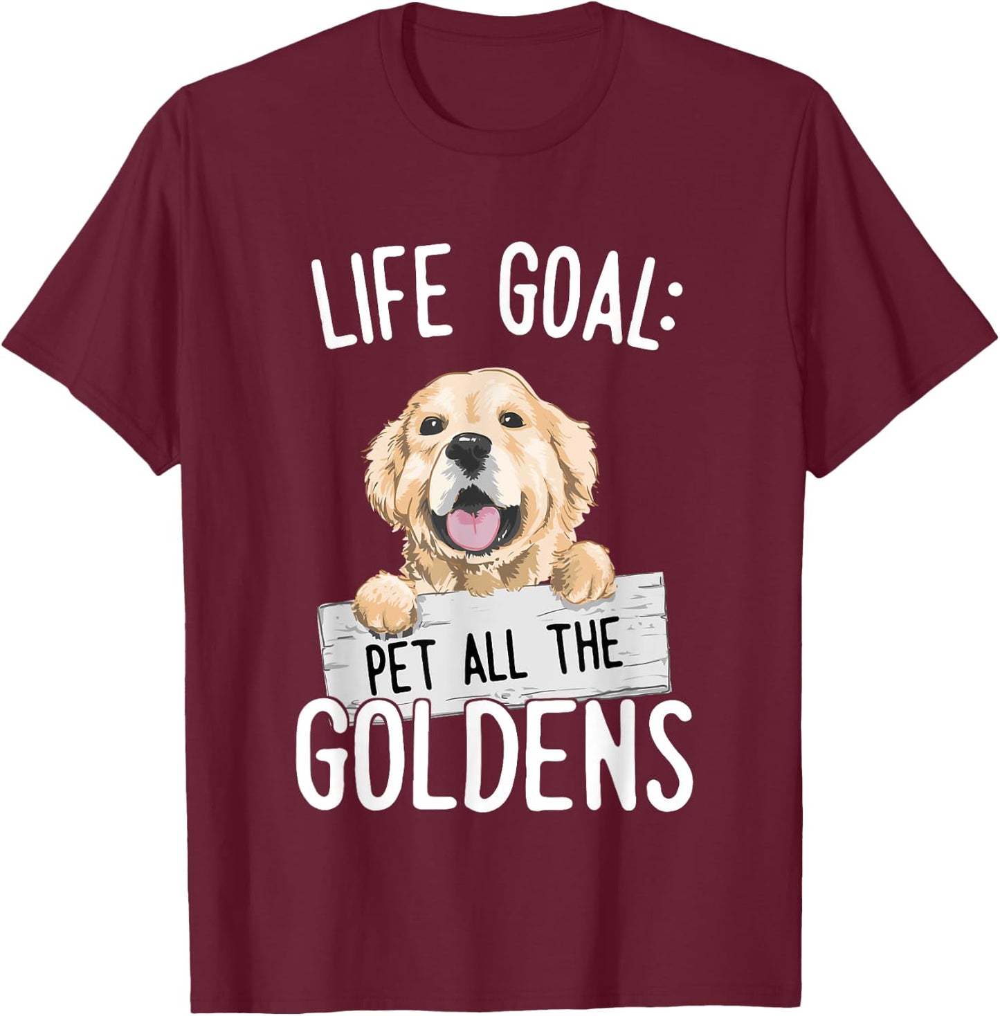 Pet all Goldens - Golden Retriever , Women and Kids T-Shirt - T-Shirt | Maroon